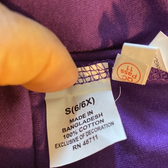 NWT size S (6/6X) long sleeves purple top with sparkly dog pumpkin - Picture 6 of 8